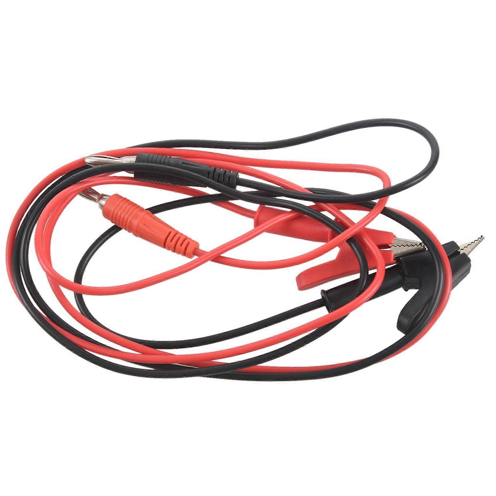 1M Long Alligator Clip to Banana Plug Test Cable Pair for Multimeter
