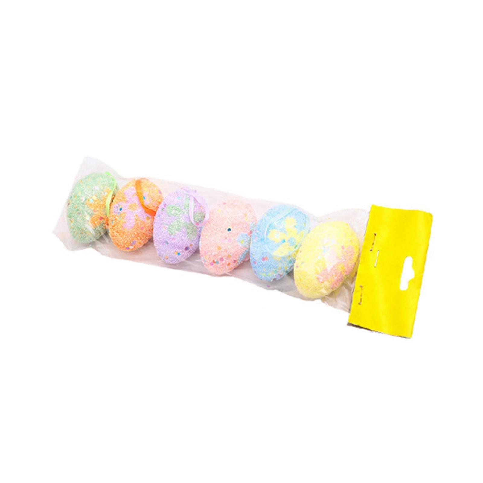 6Pcs Cute Foam Easter Eggs DIY Crafts Hanging Decor for Easter Classroom Prizes
