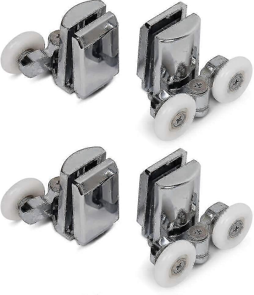 Bathroom Shower Rollers, 2 Upper Wheels, 2 Lower Wheels, Anti-rust And Durable