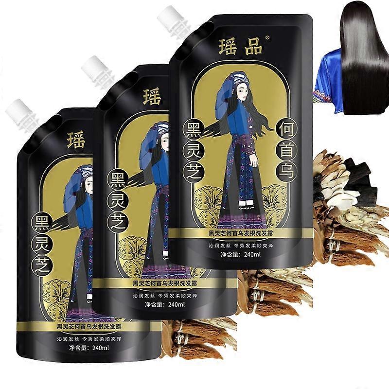 3pcs gingembre extrait de plante anti-perte de cheveux shampooing pour cheveux