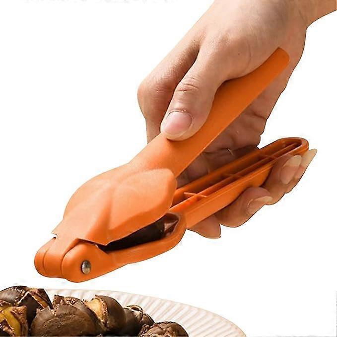 Pecan Nut Cracker,Walnut Cracker Pecan Sheller chestnut opener Heavy Duty Nutcracker Tool, Peeler Nut Opener with Non-Slip Handle, Orange 17.5*5.5cm