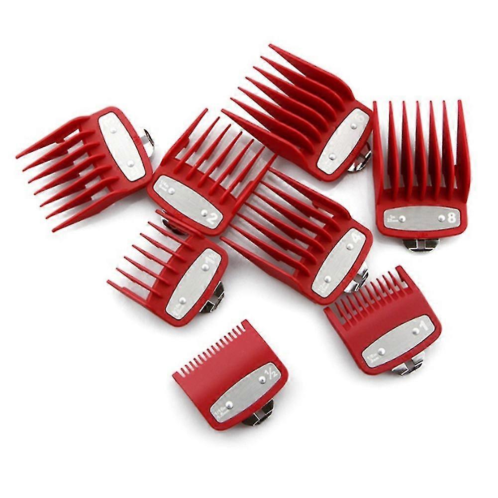8pcs Cutting Guide Comb For With Metal Clip 3171-500,fits For Multiple Size Clippers Red