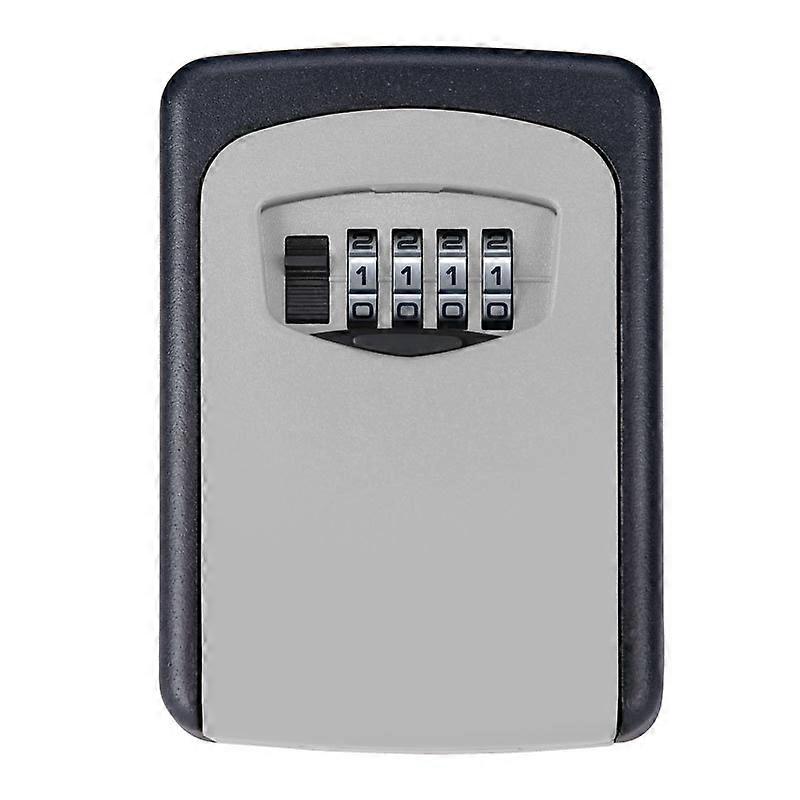Outdoor Secure Key Box, Wall-Mounted Key Box with 4-Digit Code, Key Security Storage Key Box,Gray6.2*11.7*3.7CM