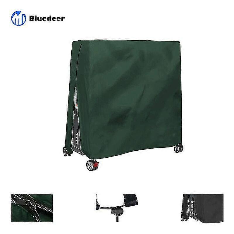 Outdoor Ping Pong Table Cover Waterproof and Dustproof Ping Pong Table Cover 165x70x185cm Green-