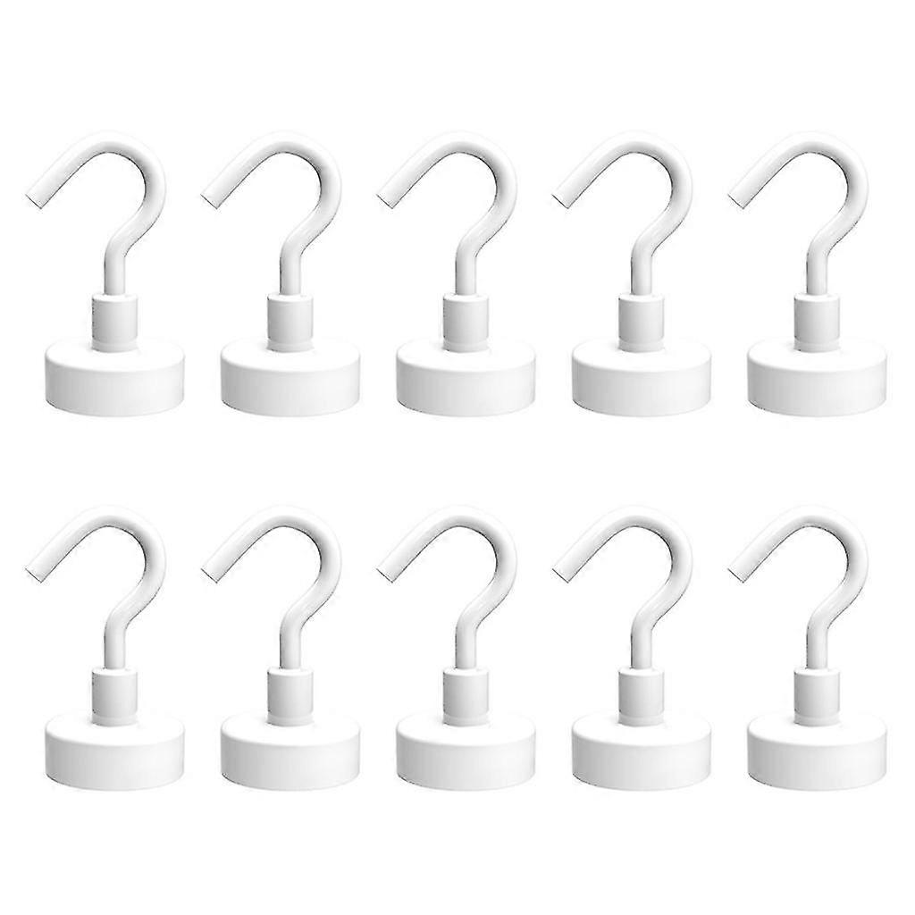 Confezione da 10 ganci magnetici per casa, cucina, ufficio, garage, resistenti E10 (forza di trazione massima 4 kg)/YY Bianco