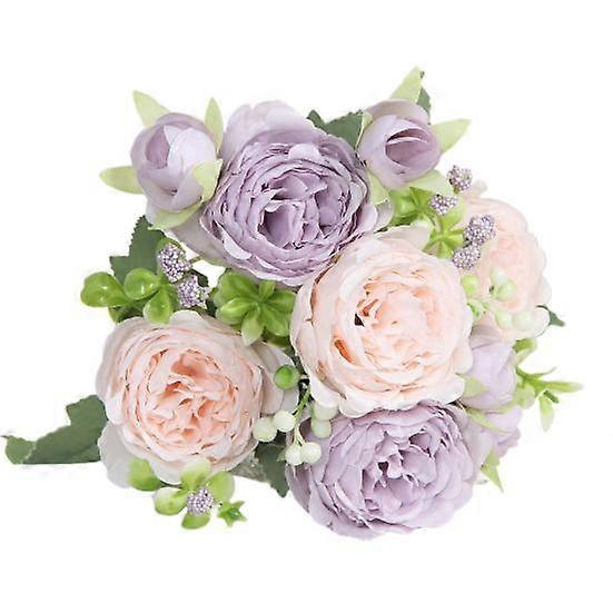 Peonie artificiali bouquet 5 teste bouquet di fiori finti fiori di seta finta realistici per interni all'aperto Home Party Decor matrimonio