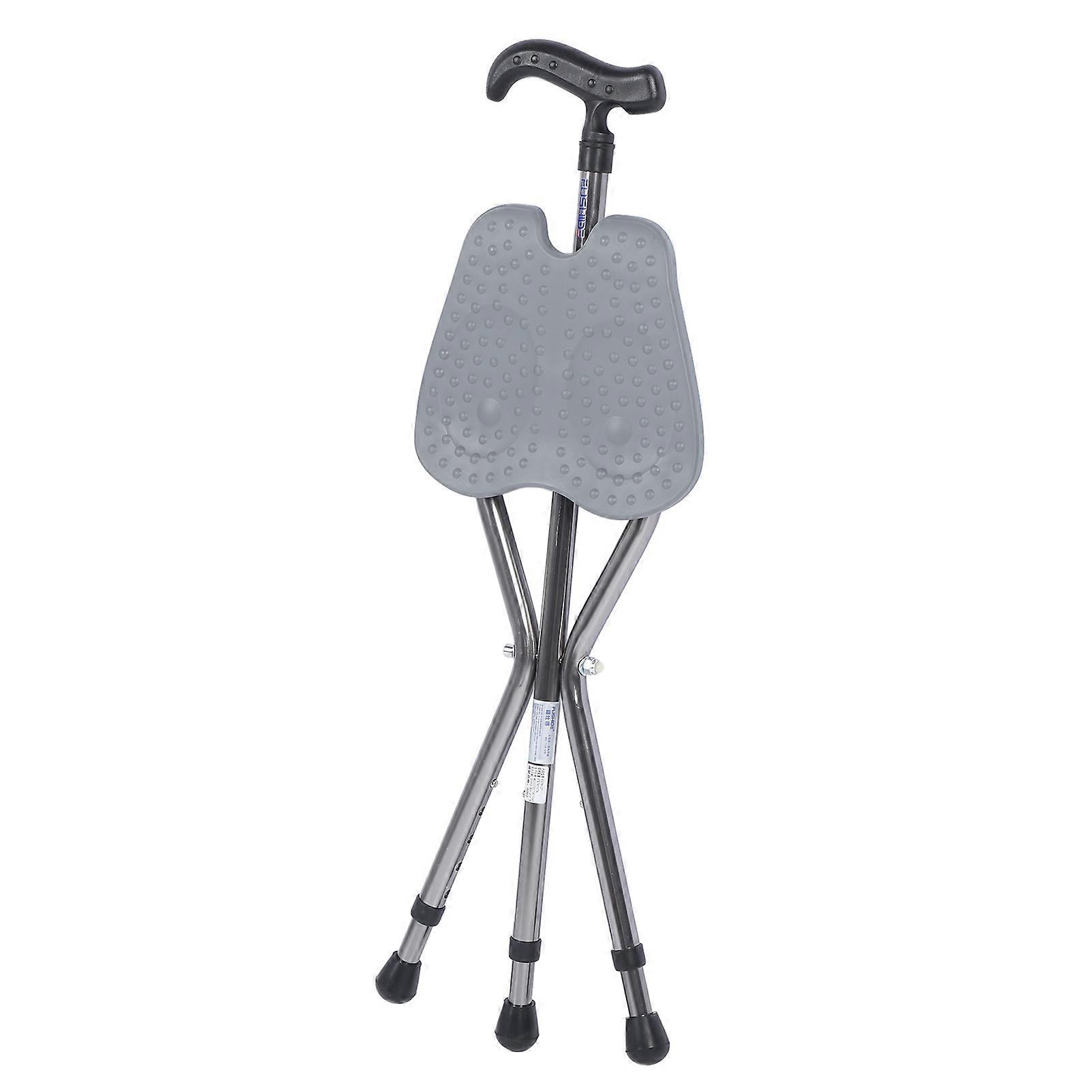 Folding Canes with Seat Aluminum Alloy Ergonomic Portable Versatile Walking Stick Crutch Stool for Seniors