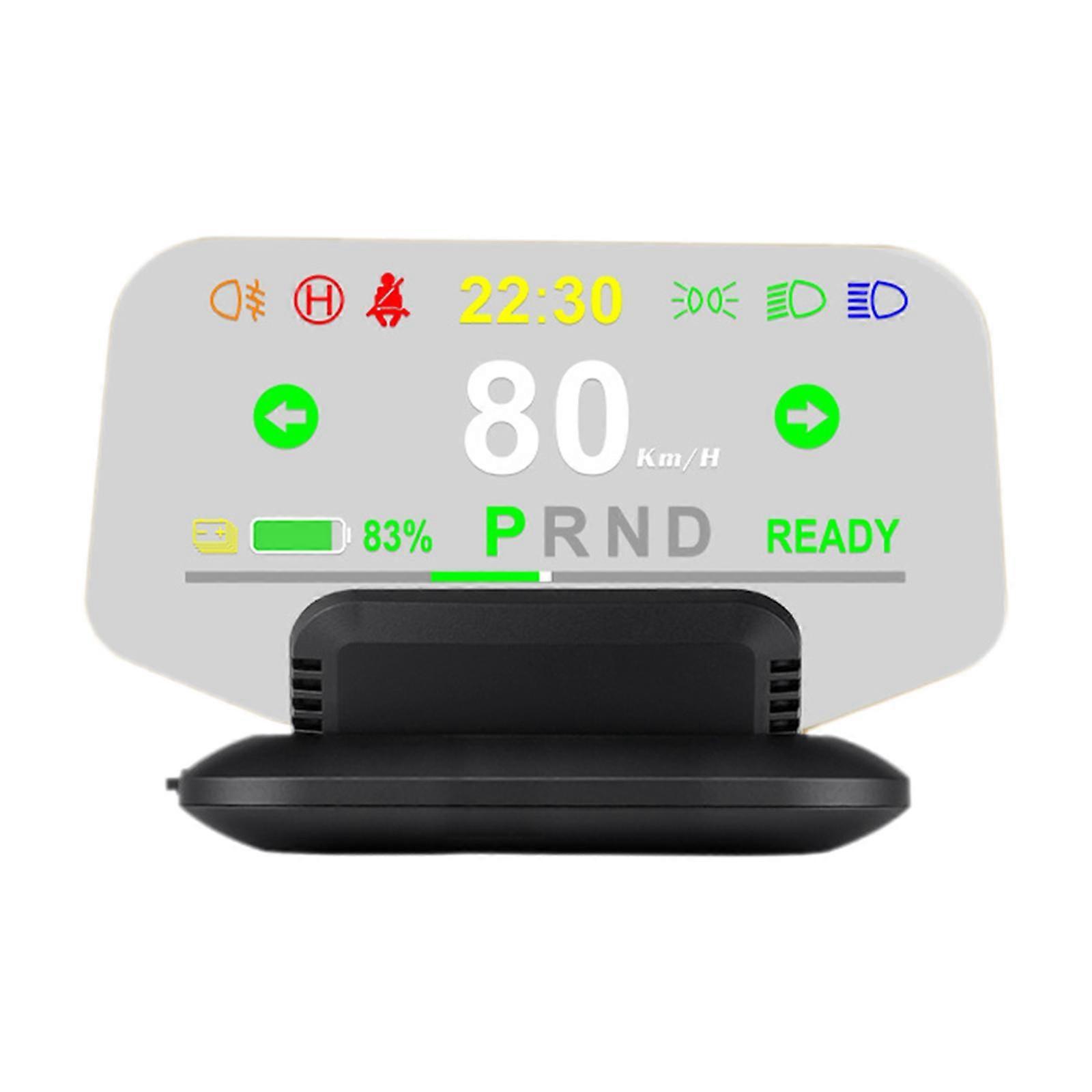 Car Digital HUD Head Up Display Speedometer w/ Clock For Tesla Model 3