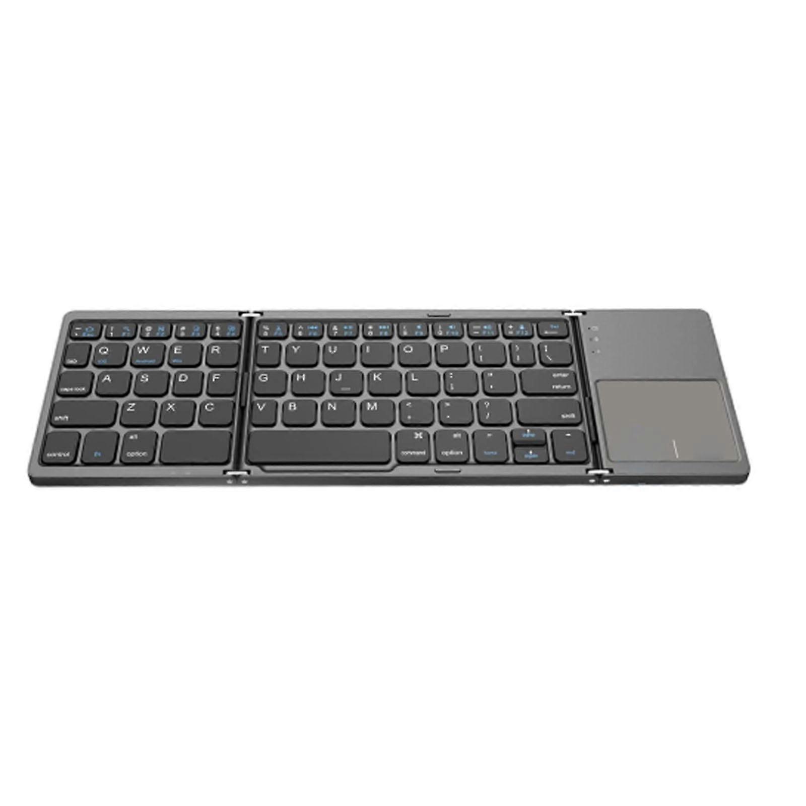Foldable Keyboard Lightweight Cordless Keyboard for Tablet Laptop Smartphone Gray