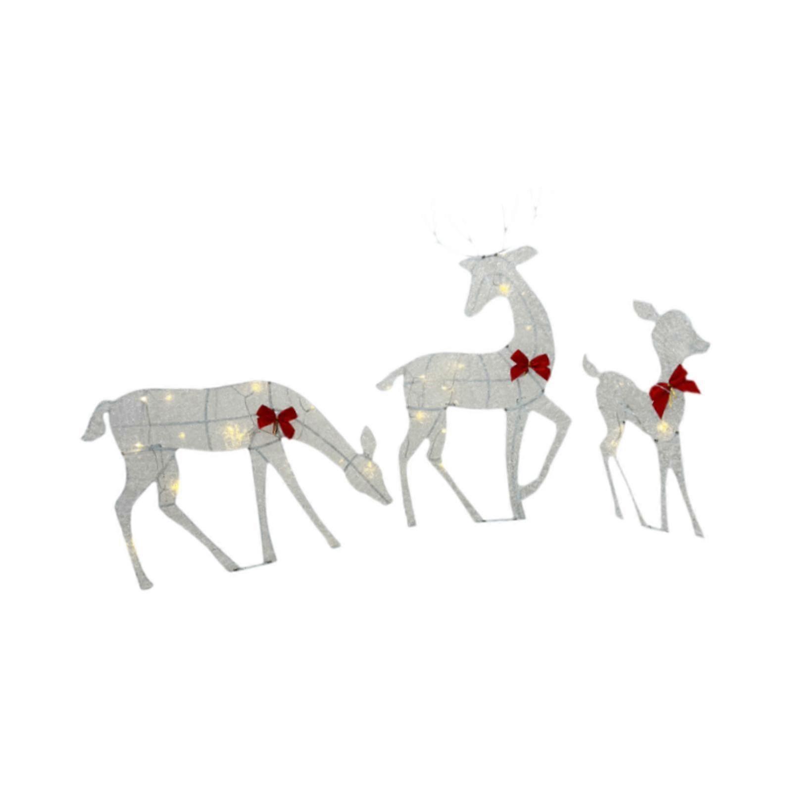 Reindeer Family Christmas Decoration Xmas Lighted 2D Deers for Yard Festival