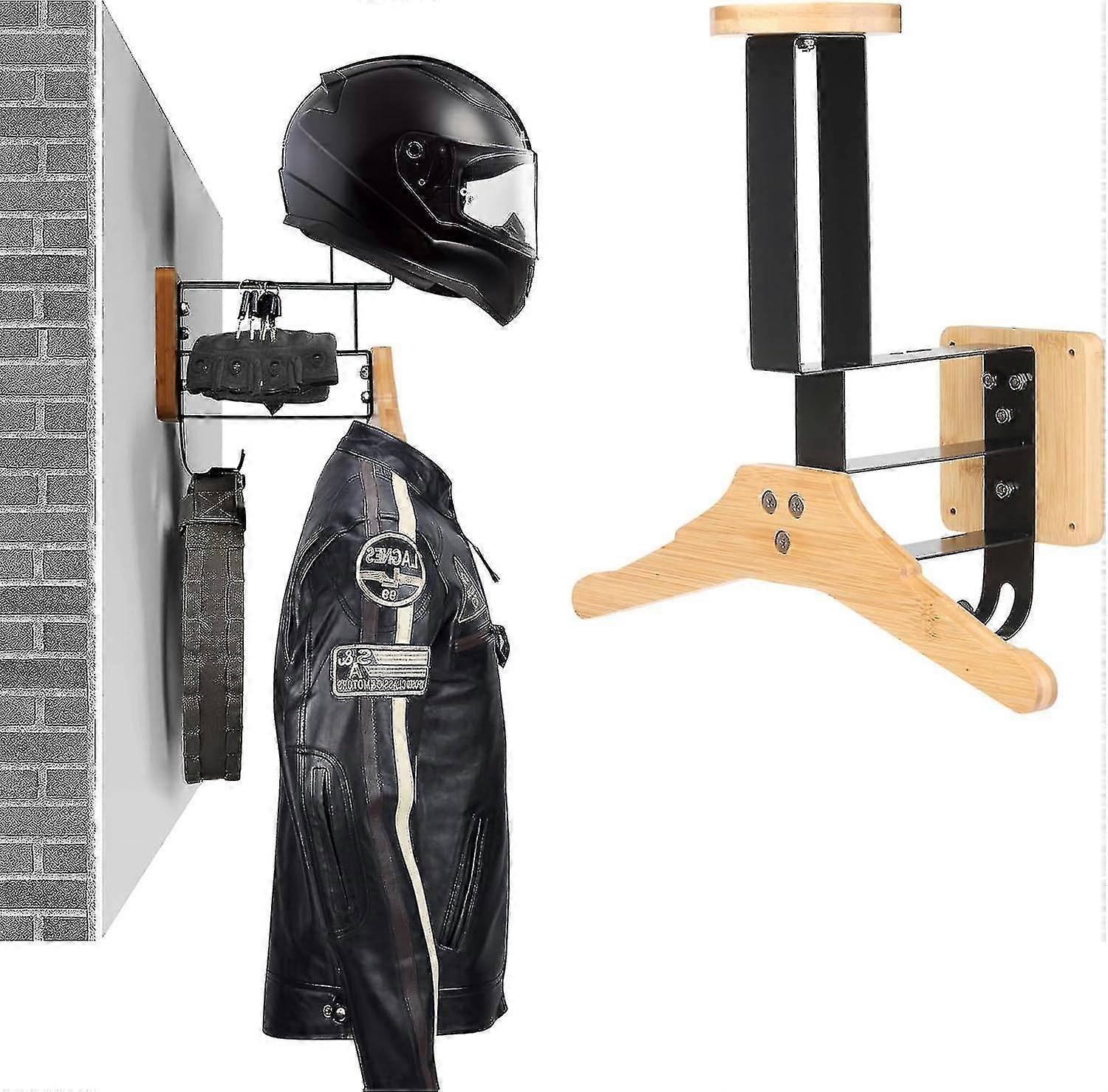Picture of Wall Mount Gear Rack Motorcycle Helmet Holder Wall Mount - Multi-Hook ...