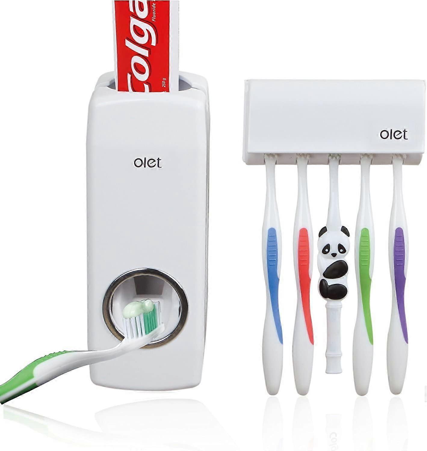 Toothpaste Dispenser and Toothbrush Holder Set