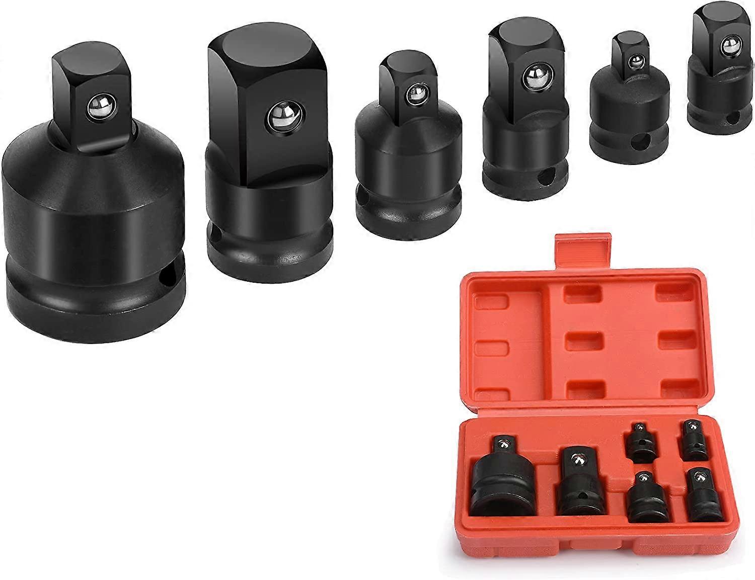 Set of 6 Impact Socket Adapters, Socket Wrench Adapters, Socket Converter Reducer Adapters 6.35mm, 3/8", 1/2", 3/4"