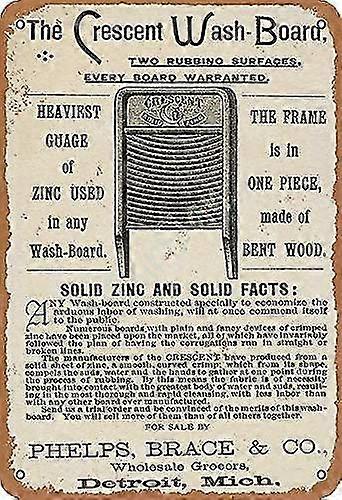 O Crescente Washboard Zinco Sólido E Fatos Sólidos Logotipo Vintage Tin Sign 8x12 polegadas OU 12x16 polegadas Anúncio