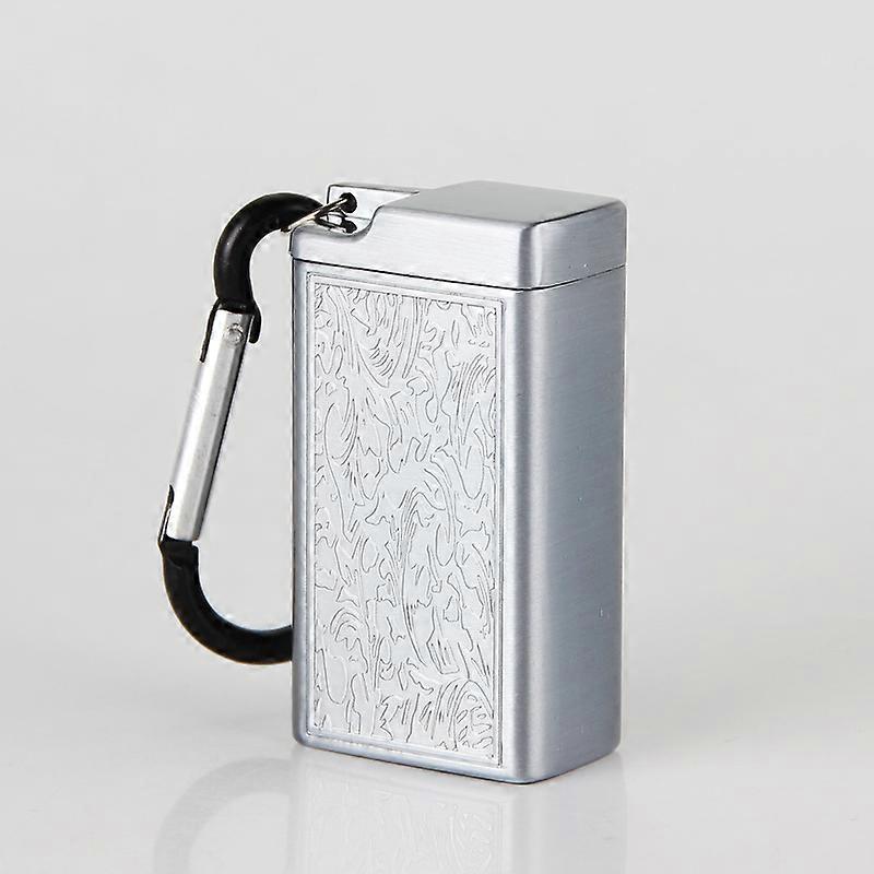 Mini Portable Pocket Metal Deodorant Ashtray With Key Chain Silver