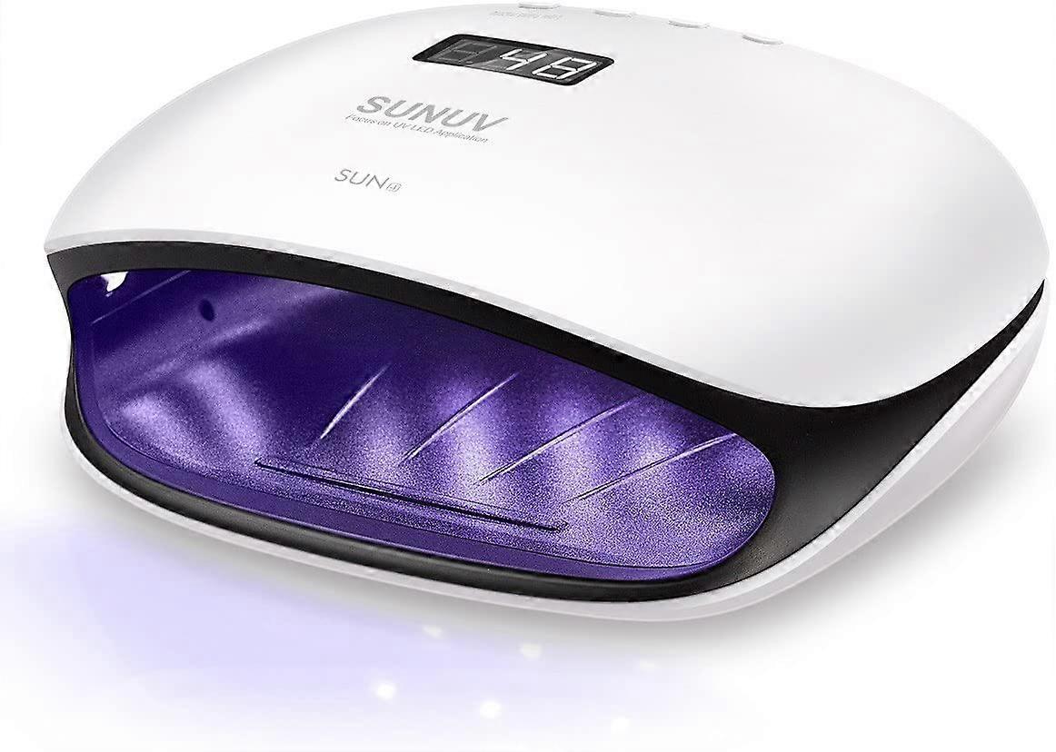 Phwj Light 48W Led Nail Lamp Sun4 Uv Nail Dryer For Shellac Manicure Gel With Timers, Lcd Display, Sensor And Salon Level Dual Speed Drying Size 4