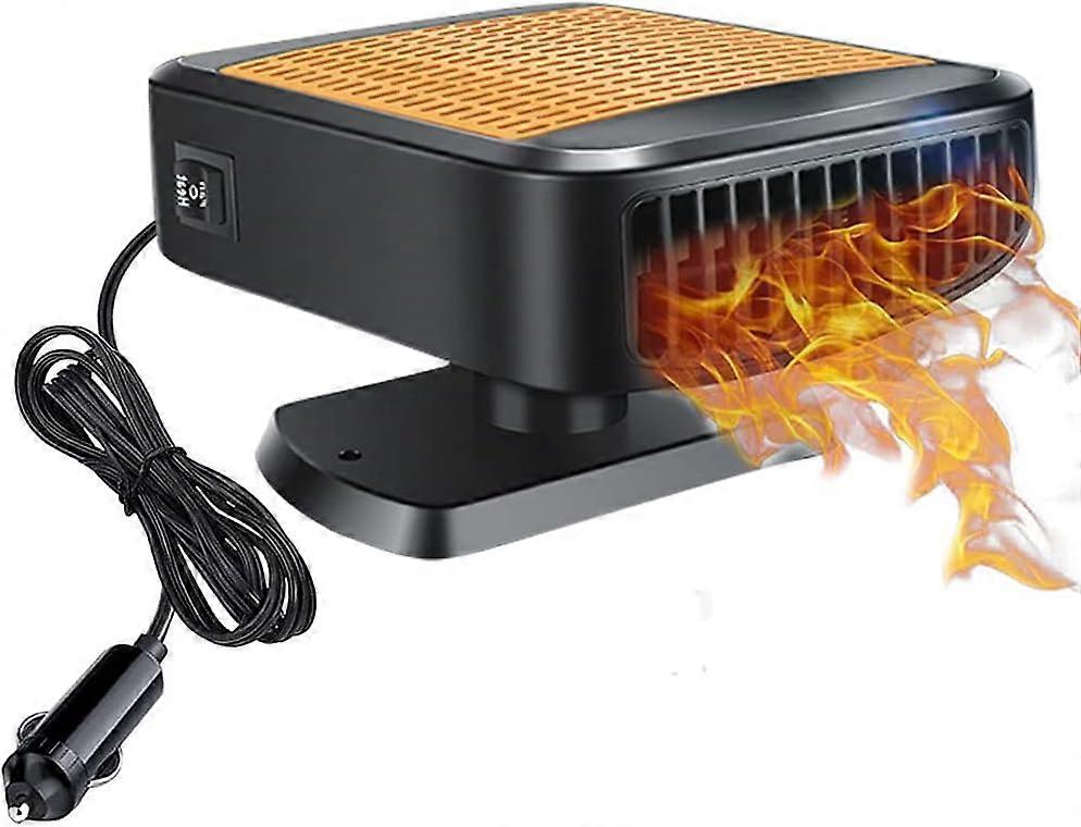 12V 150W Car Heater, 2 in 1 Heating and Cooling Fan, Portable Electric Fan with Cigarette Lighter Socket, 360 Degree Rotating Windshield Defroster