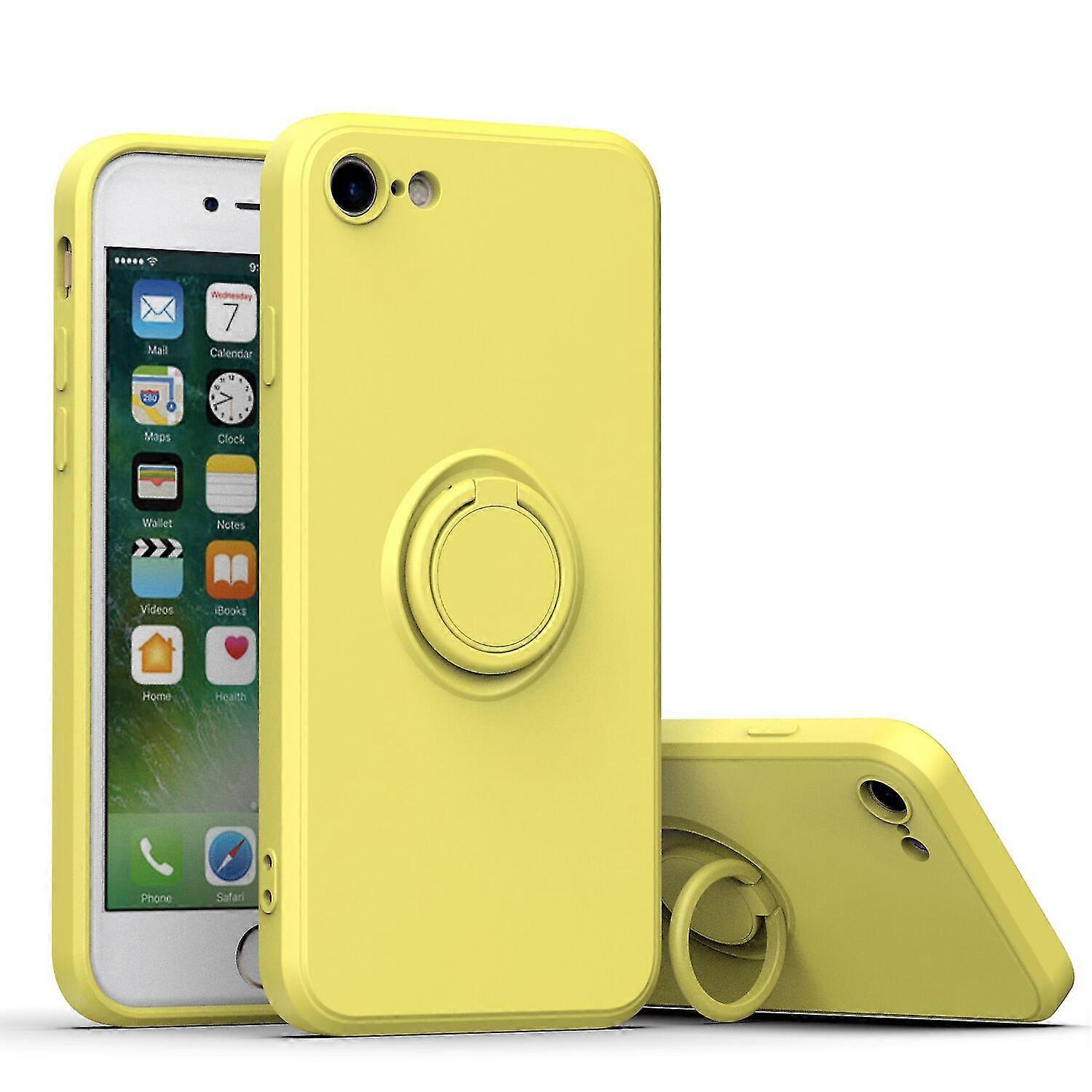 New Simple Color Phone Case For Iphone Xs Max With Ring Stand, Metal Plate For Magnetic Charging, Soft Tpu Material, Shock Absorption Design, 360 Rota