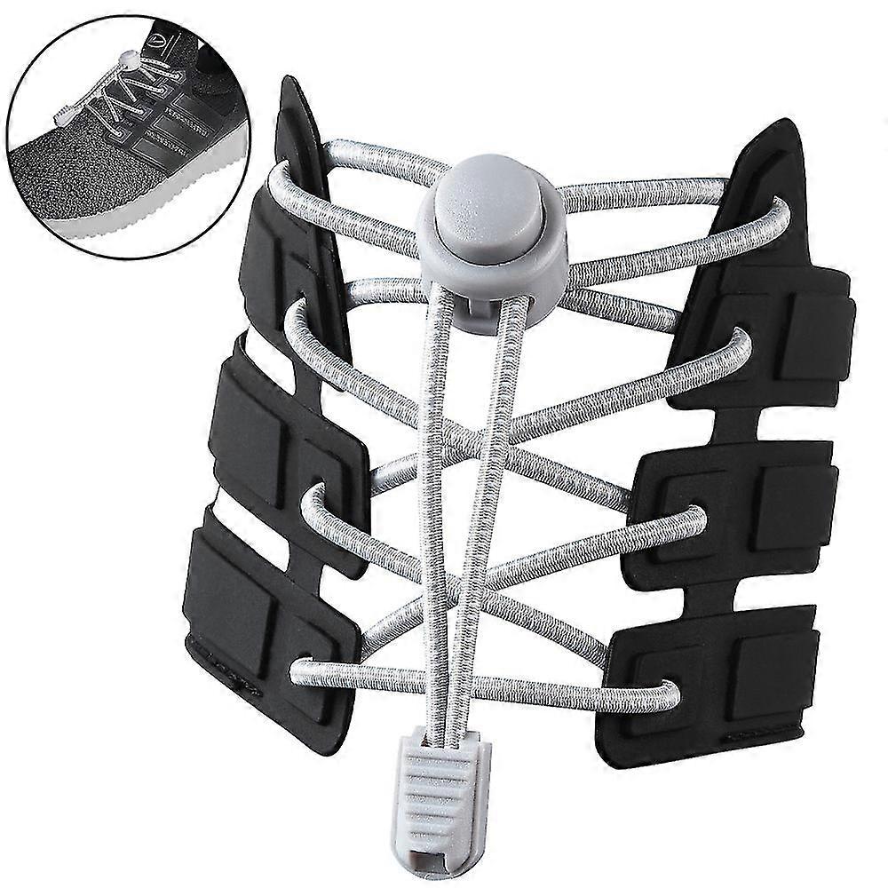 Elastic No Tie Shoe Laces - One Size Fits All for Kids and Adults - Elastic No Tie Shoelaces,light gray