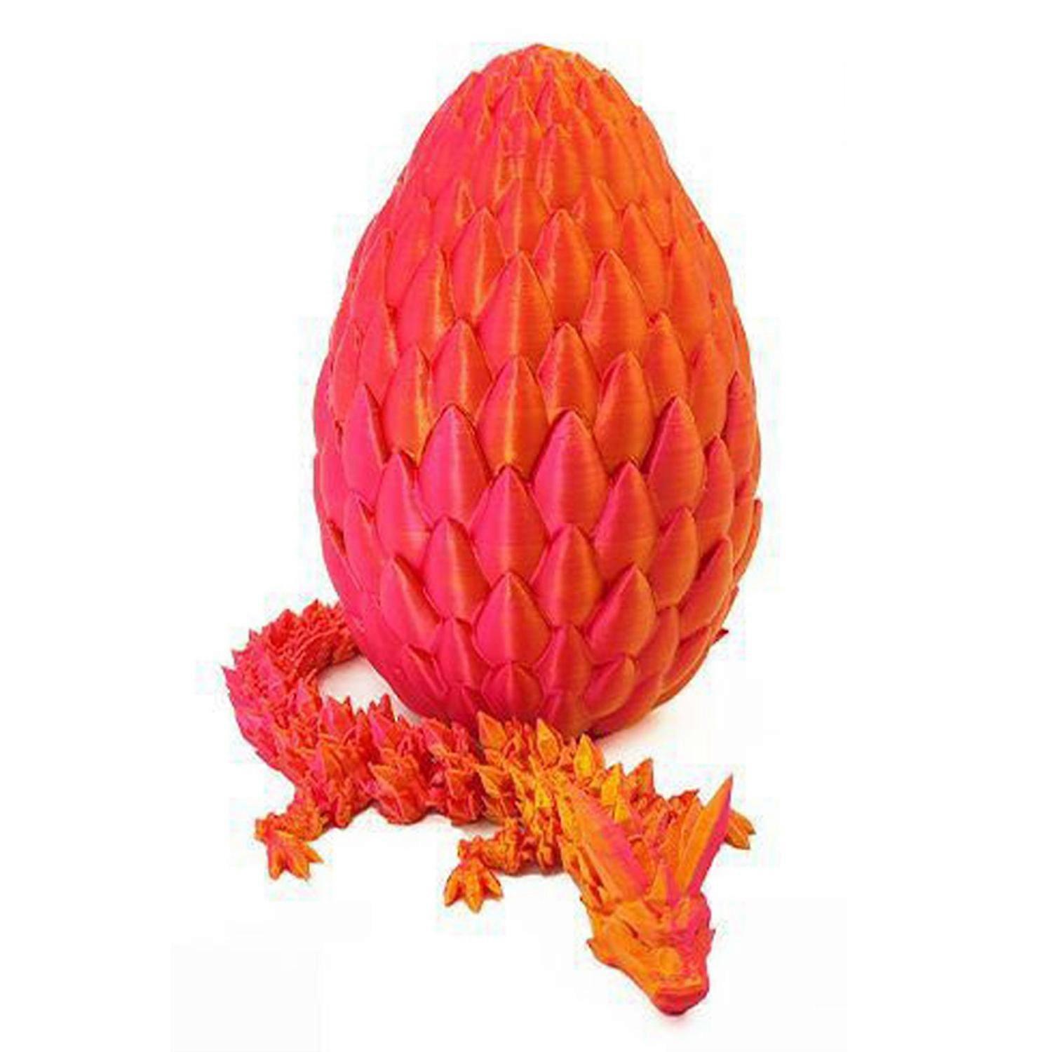 3D Printed Dragon Egg Figurine Movable Joints Chinese Loong Figure Articulated Dragon Model Fidget