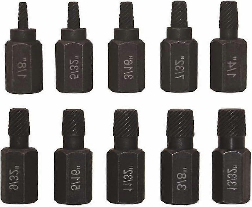 Multi-Spline Screw Extractor Set for Removing Stripped, Damaged, Broken Screws and Bolts - Screw Extractor Tools