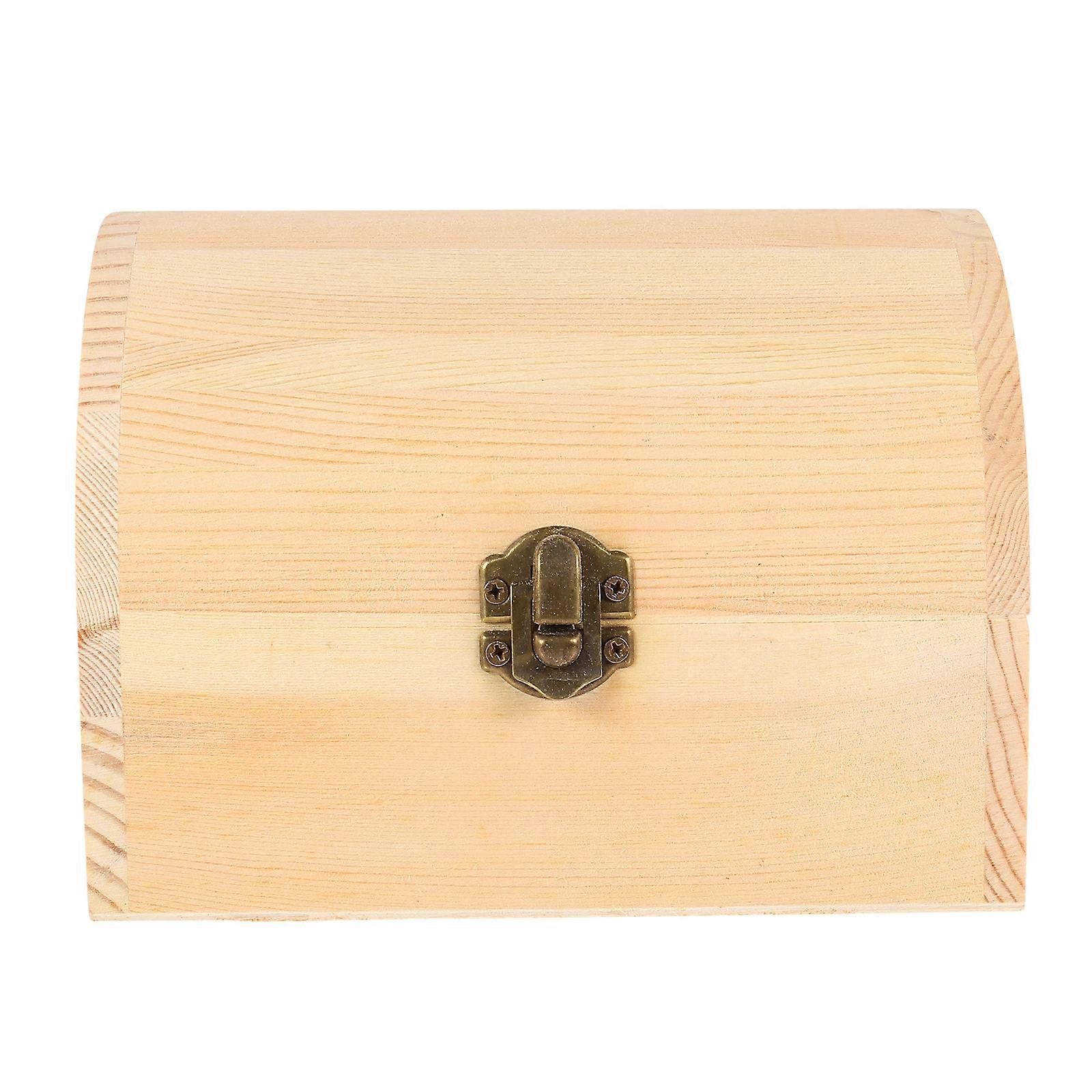 1Pc Solid Wooden Arc Design Storage Boxes Gift Boxes Treasure Boxes (Large)