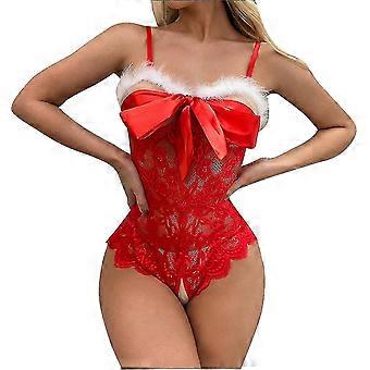 Women Fashion Sexy Underwear Sets Christmas Lingerie Roleplay Lingerie Set Sexy Women Costumes Red Plaid Tw-ZZY