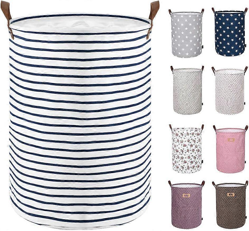 18-Inches Freestanding Laundry Basket with Lid, Collapsible Large Drawstring Clothes Hamper Storage with Leather Handle