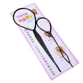  2Stk/Satz Frauen Mädchen Pferdeschwanz Styling Maker Clip Werkzeuge Haargummis Braider Accesso