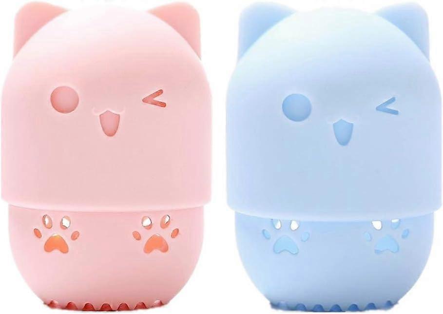 2 Pcs Makeup Sponge Silicone Travel Case Silicone Makeup Sponge Holder