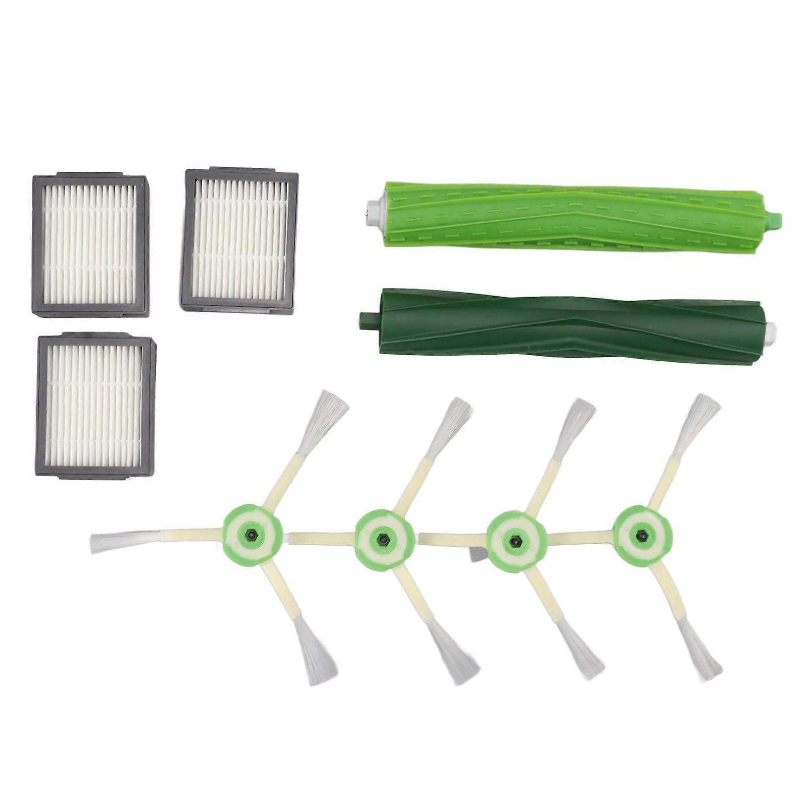 Robot Vacuum Main Brush Filter and Side Brush Silicone ABS Robot Vacuum Accessories for Roomba I7 I7 Plus E5 E6