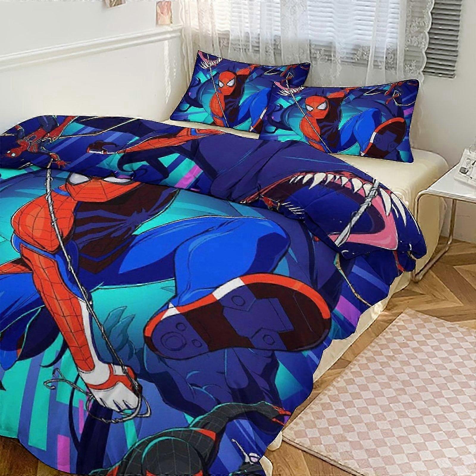 v825 Lenzuola Spidean Biancheria Da Letto Se per Bambini Uomini Donne Twin Size3s Copripiumino E Federe - (1 Copripiumino e 2 Federe) Lenzuola ccv