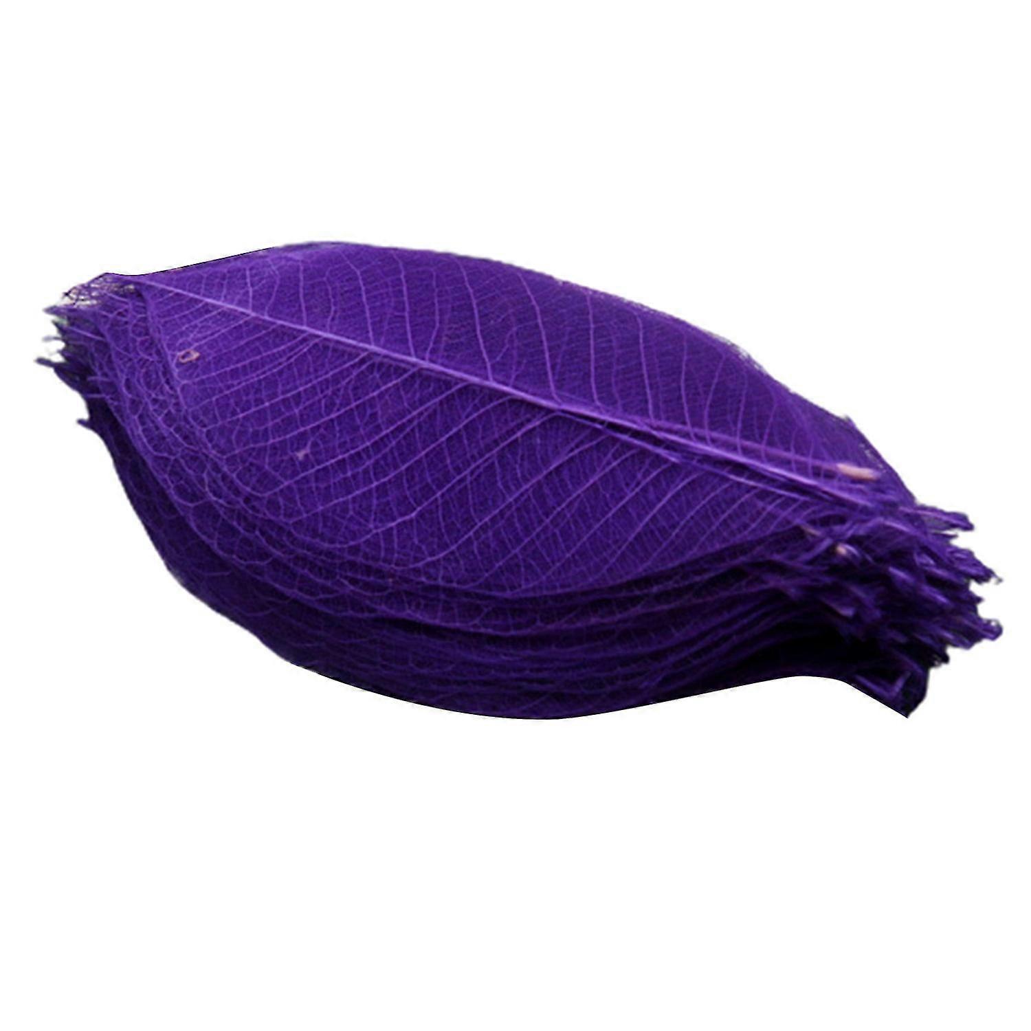 100Pcs/Set Natural Skeleton Leaf Handmade Multi-colors Slim Colorfast Multi-purpose Bookmark Small S