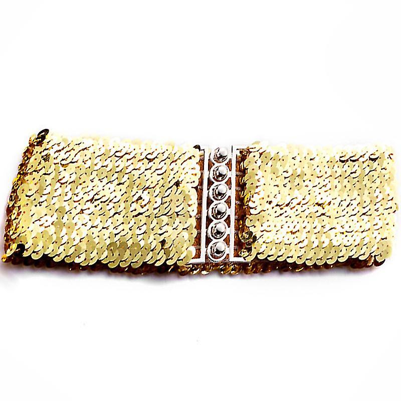 Kvinners Brede Glitter Kjoler Midje Belter Glitrende Elastisk Stretch Midjebånd