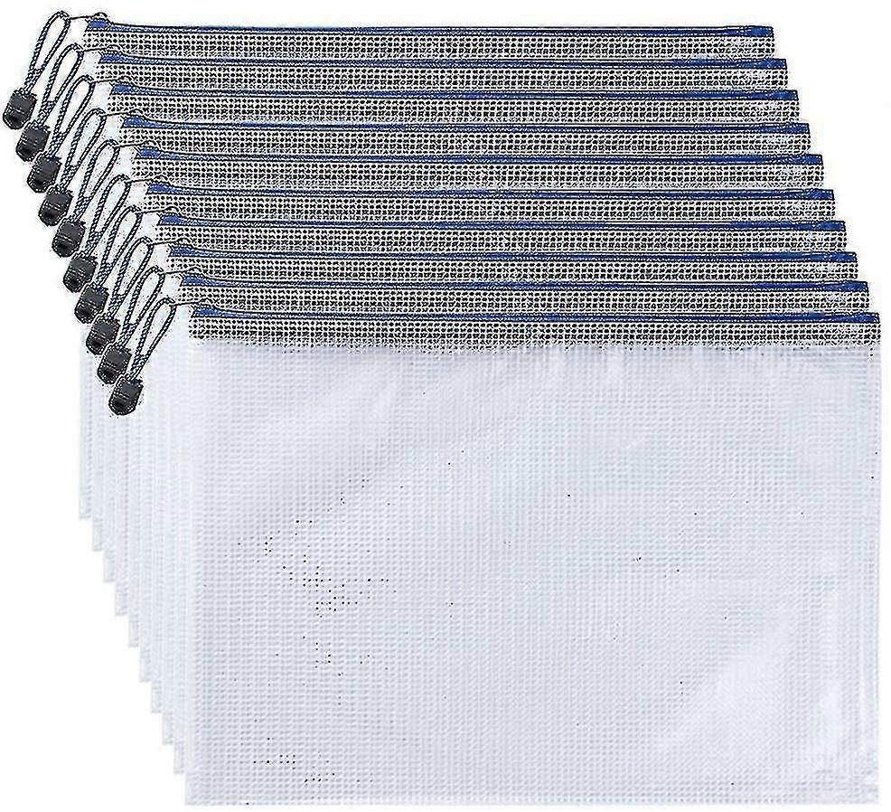 10pcs Zipper File Bags, Zipper Pouch, Pvc Document Bag Zipper Folders Document Pouch Receipts Organizer Compatible With Office School Home Travel