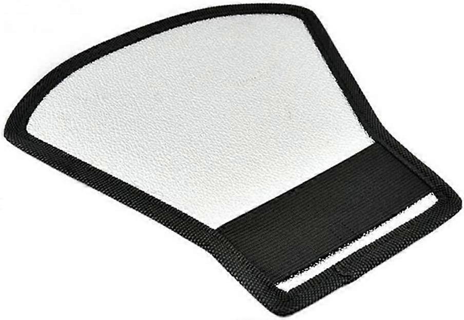 1 Piece Flash Diffuser Reflector Premium Two-Sided Silver/White Bend Bounce Flash Reflector Kit with Elastic Strap