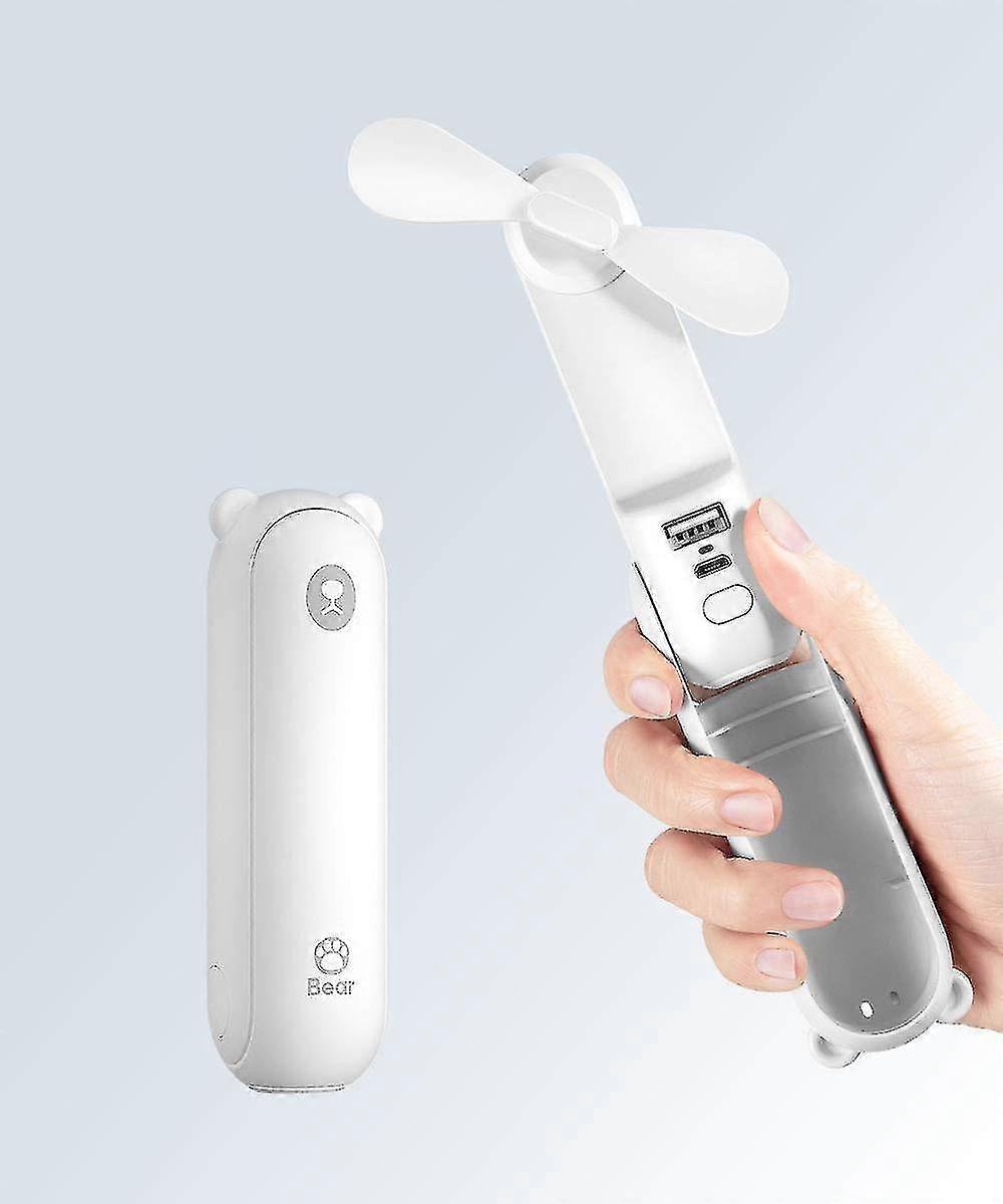 Usb Rechargeable Handheld Mini Fan (white)