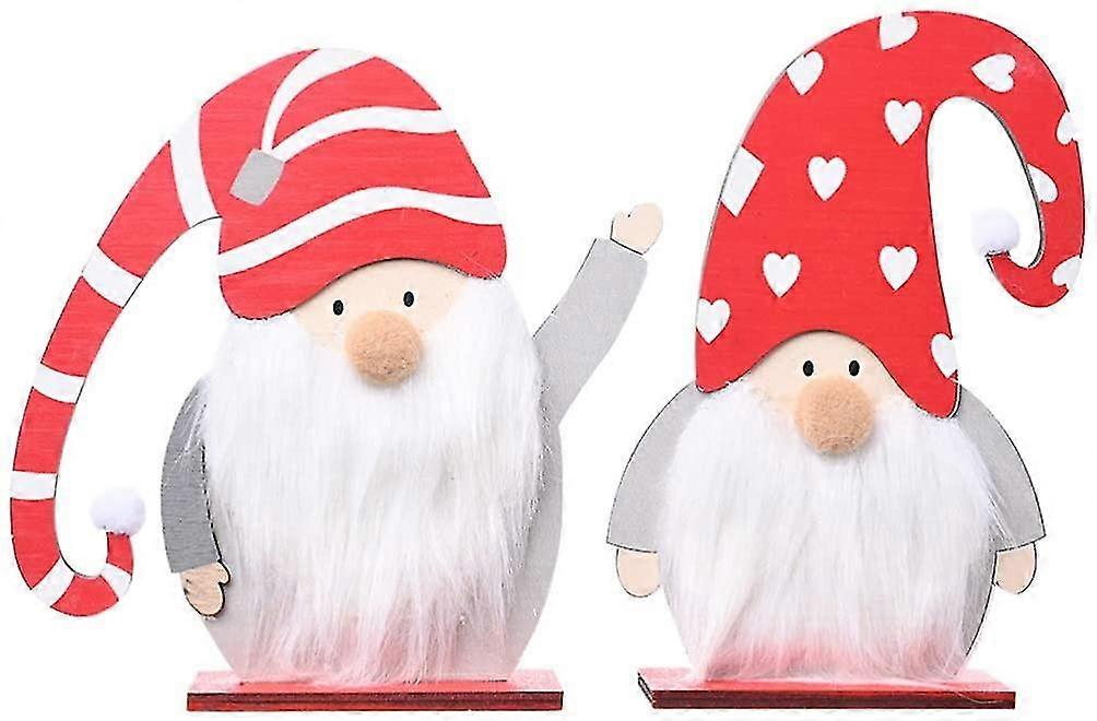 2 Christmas Wooden Table Decorations