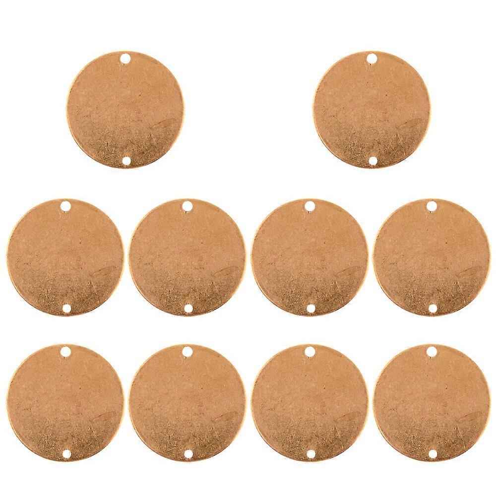 10 stk rund sirkelskive kobbermetallstempling Blank graveringsmerke Blank stempling Tags for DIY-gravering (gylden)