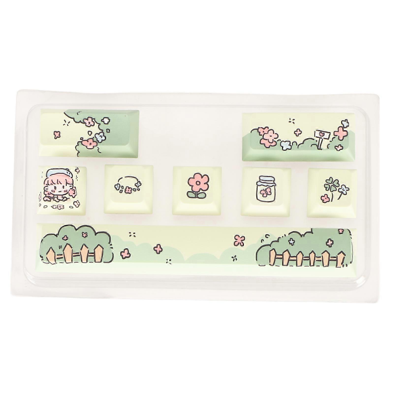 8 Keys PBT Dye Sublimation Keycaps Fadeless Mechanical Keyboard Keycaps Cute DIY for 61 87 104 108 Keyboard Type 2