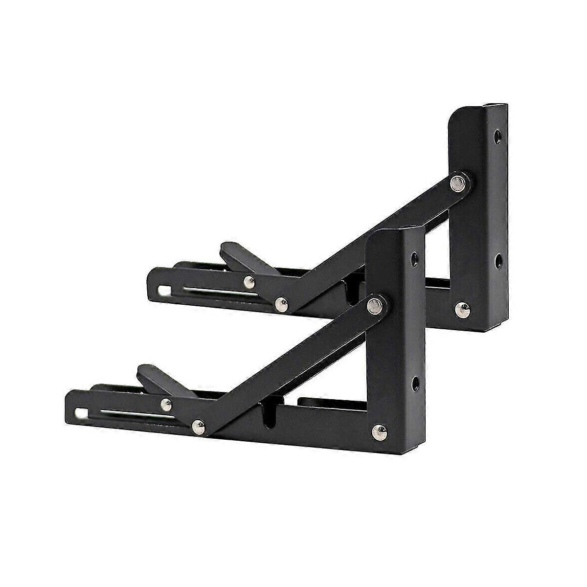 2Pcs Campervan Folding Bracket Table Shelf Caravan Black Finish Stainless Steel Mini Folding Bracket