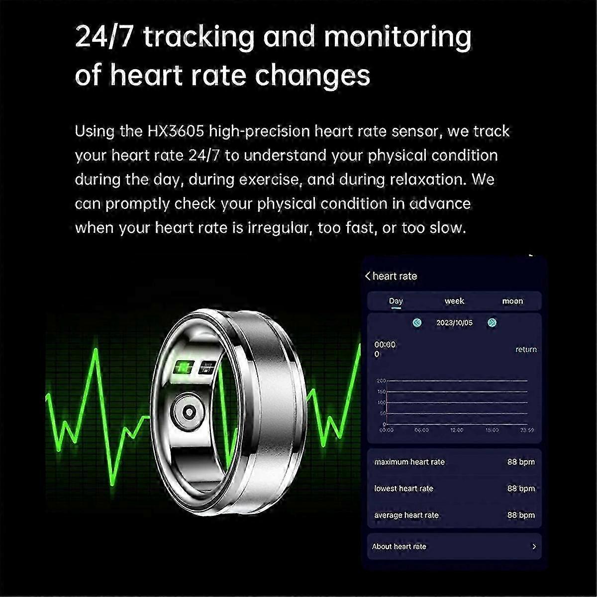 Smart Ring Fitness Tracker With Sleep Monitoring Blood Oxygen Monitoring Body Temperature Step Counter Sport Ring D