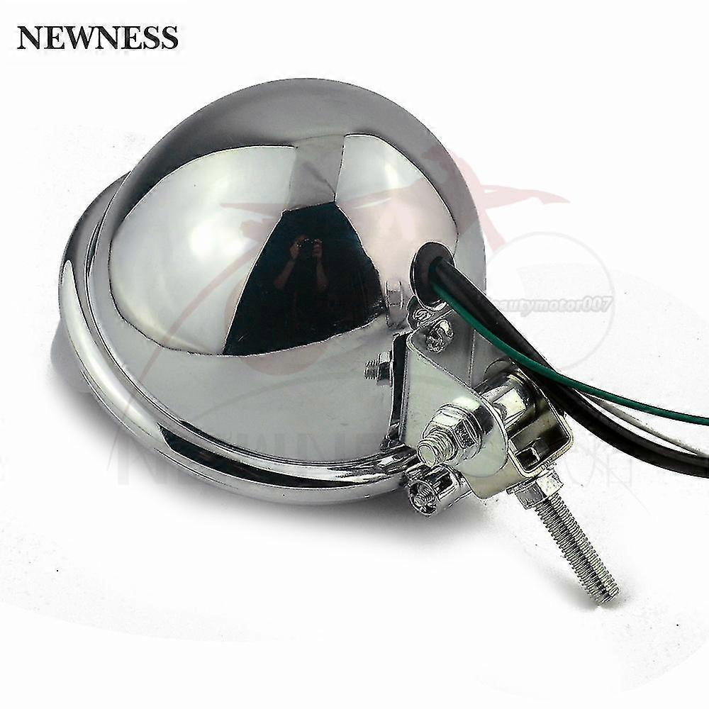 Phare Rétro Ambré Pour Harley, Triumph, Café Racer - Style Vintage, Finition Polie, Universel