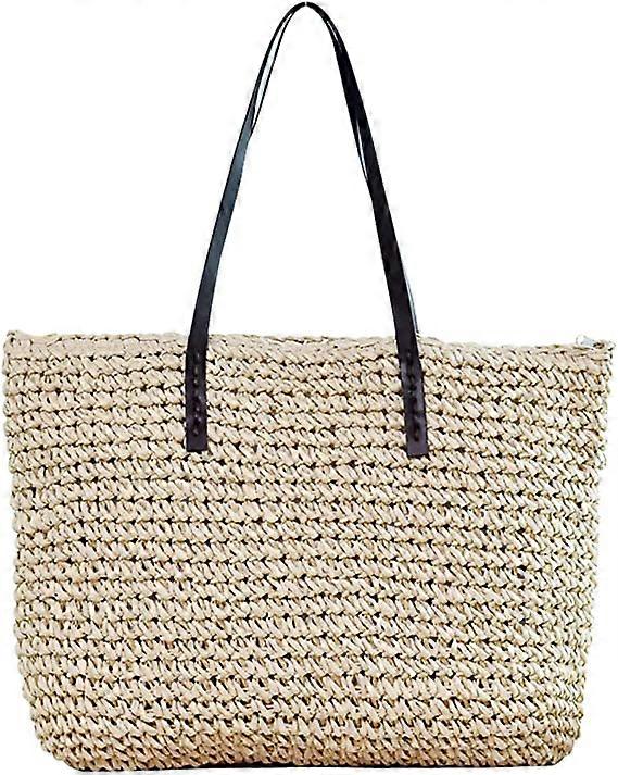 Kvinnors halmväskor Stora strand handvävda axelväskor Plånböcker Halmväskor