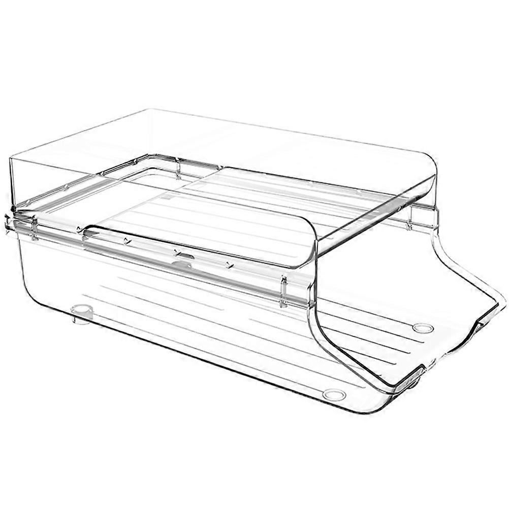 Beverage Can Dispenser Clear Canned Drinks Storage Rack Automatic Rolling Organizer