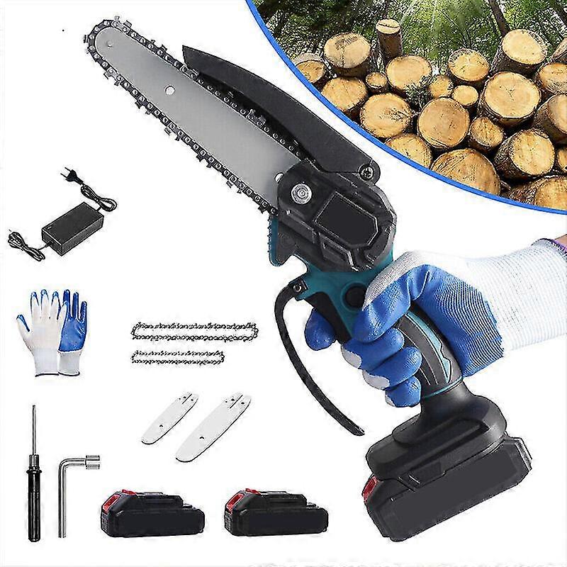 50% di sconto Mini motosega elettrica senza fili da 6 pollici con 2 taglierine per legno a batteria ricaricabili, calde