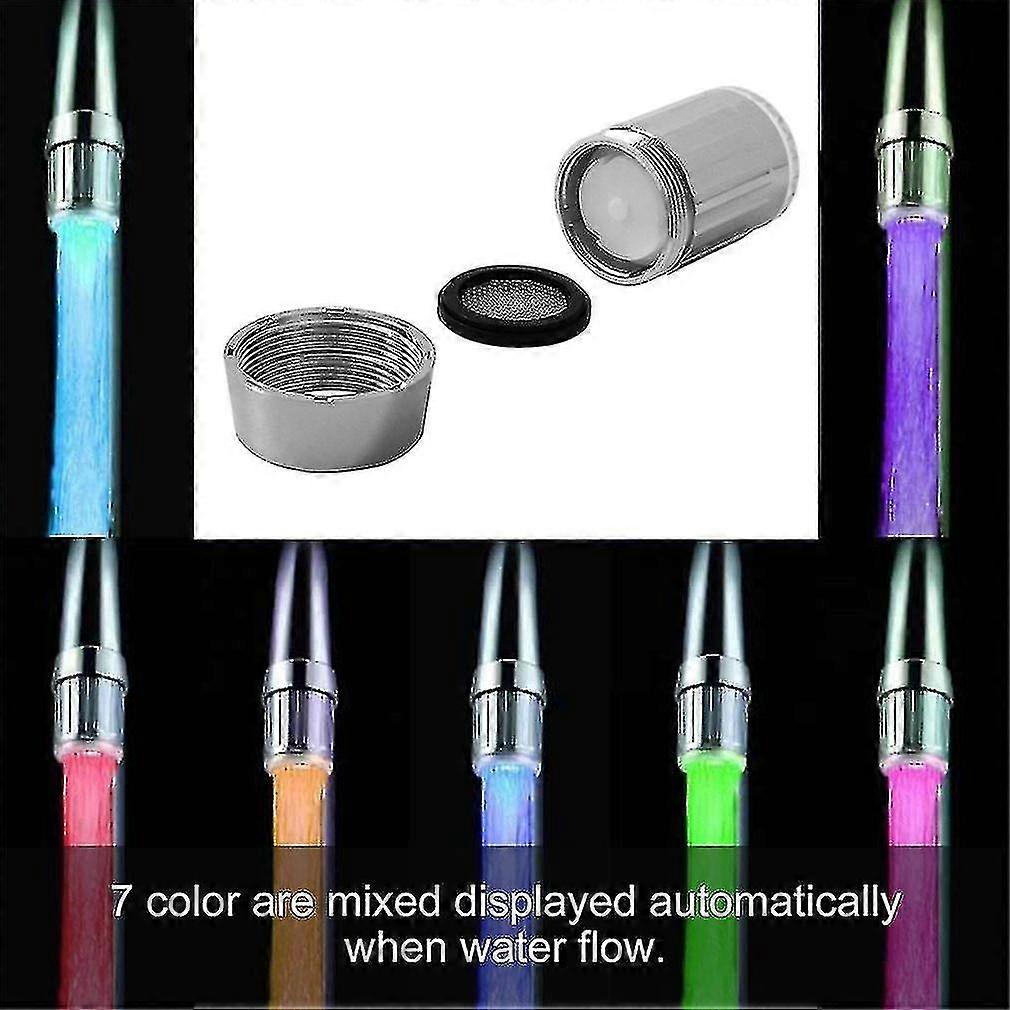 Rubinetto luminoso a LED con 7 colori, ugello per rubinetto da cucina in acciaio inox RGB, accessori per bagno e cucina