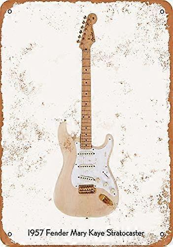 Gitarre Kunst - Vintage Look Metallschild Wand Dcor - 1957 Fender Mary Kaye Stratocaster Wandschild Schild 8X12 Zoll