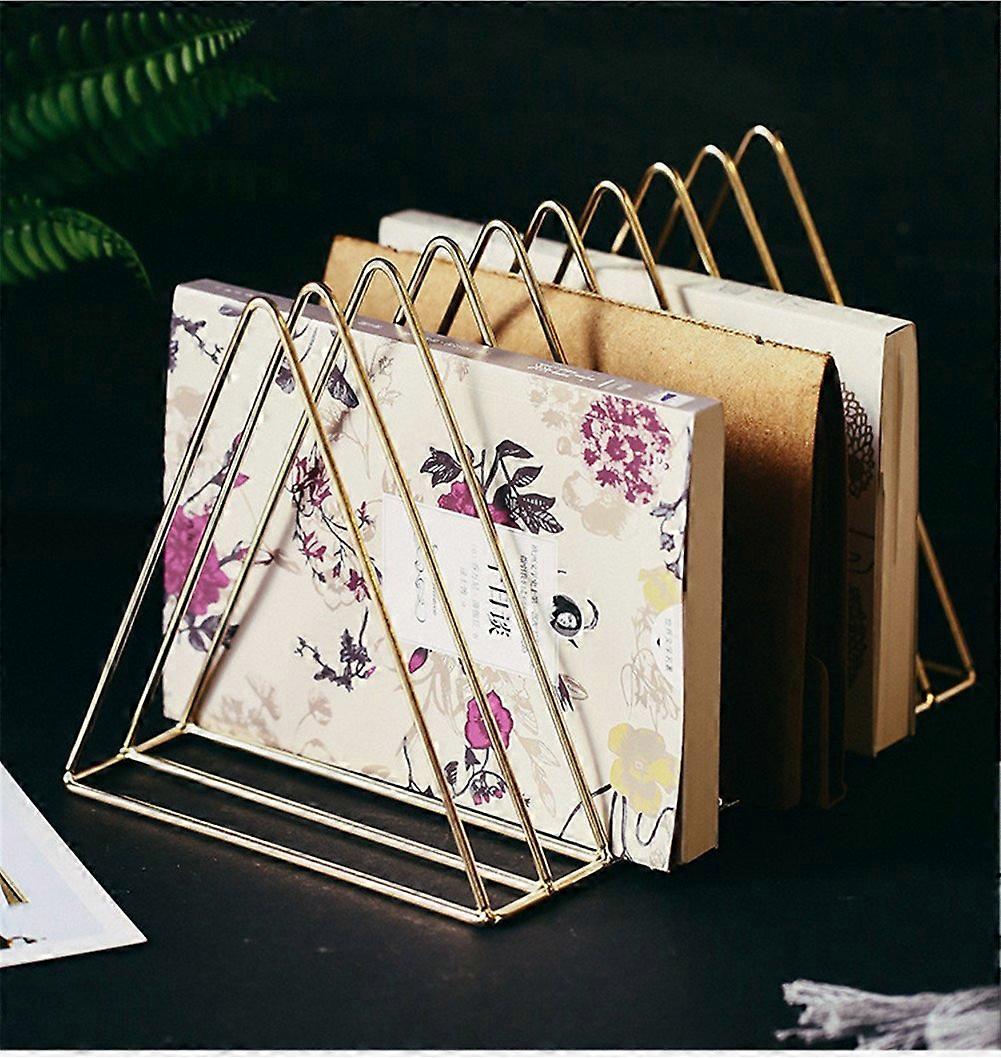 Stahl-Zeitungsständer in Form eines Dreiecks für Zeitschriften oder Dokumente Roségold