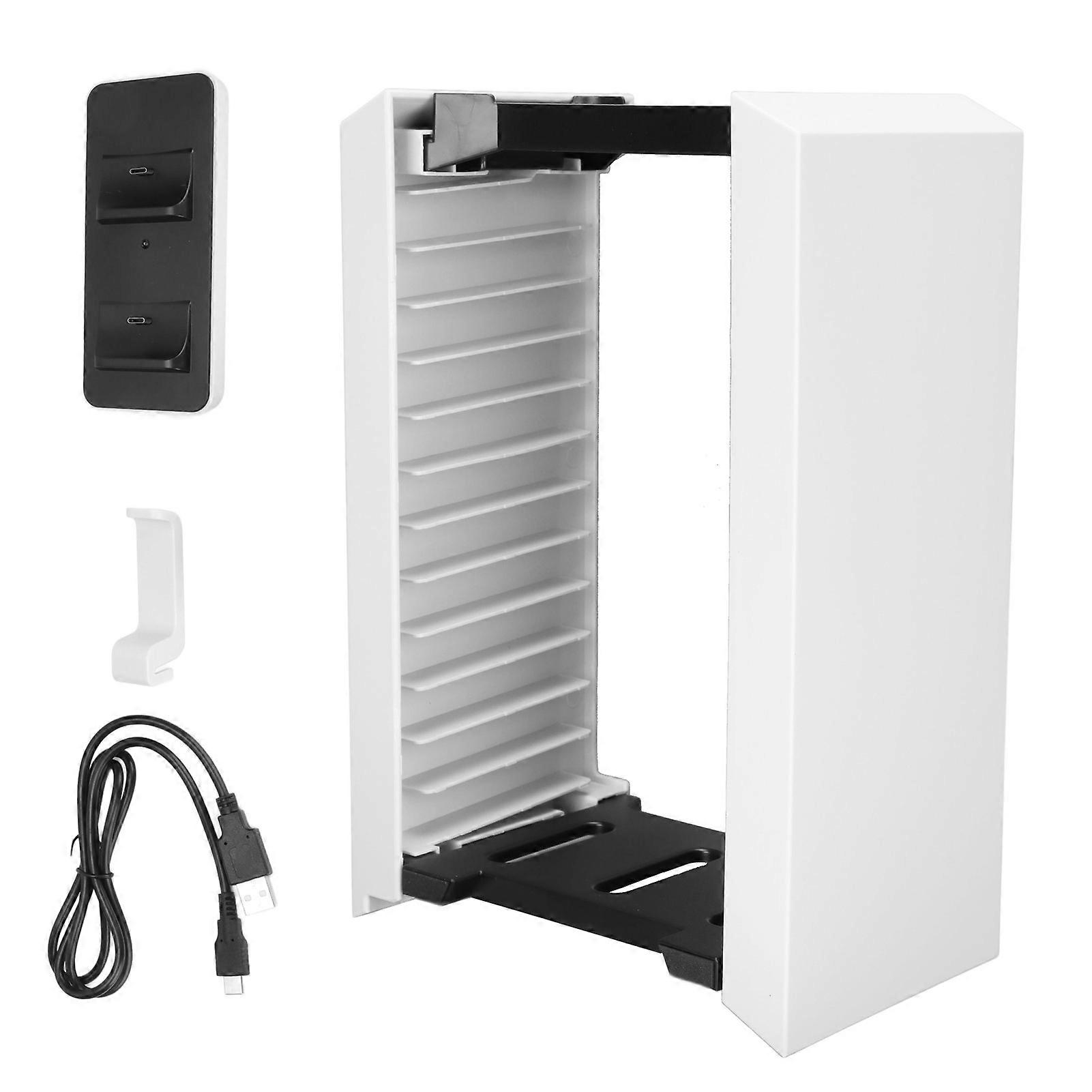 DOBE TP5?1545 Game Console Vertical Stand Accessory Set with Game Rack Storage Controller Charging Dock for PS5